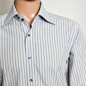 Men's Gucci Dress Shirt Blue Stripes 17/35